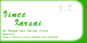 vince karsai business card